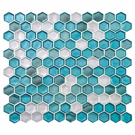 ANDOVA TILES SAMPLE Arti 1 x 1 Glass Honeycomb Mosaic Tile SAM-ANDART266